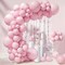 Pink Balloon Arch Kit, Pastel Balloons of Different Sizes Pack of 18 12 10 5 Inch for Birthday Party or Gender Reveal Party Balloon Arch as Graduation Wedding Baby Shower Party Decorations